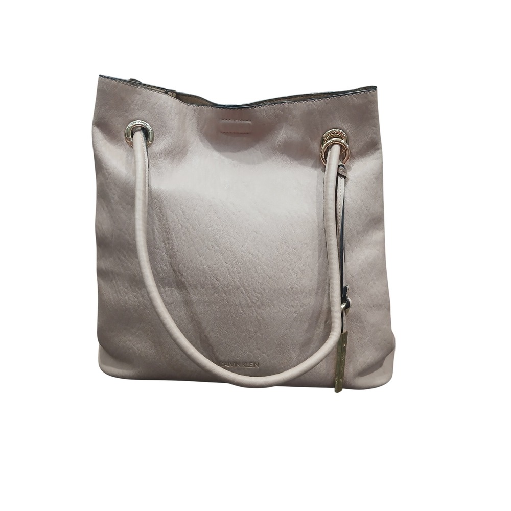 Calvin Klein Reversible Faux Leather Blush Pink Faux Leather Shoulder Bag Tote